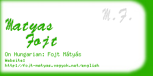 matyas fojt business card
